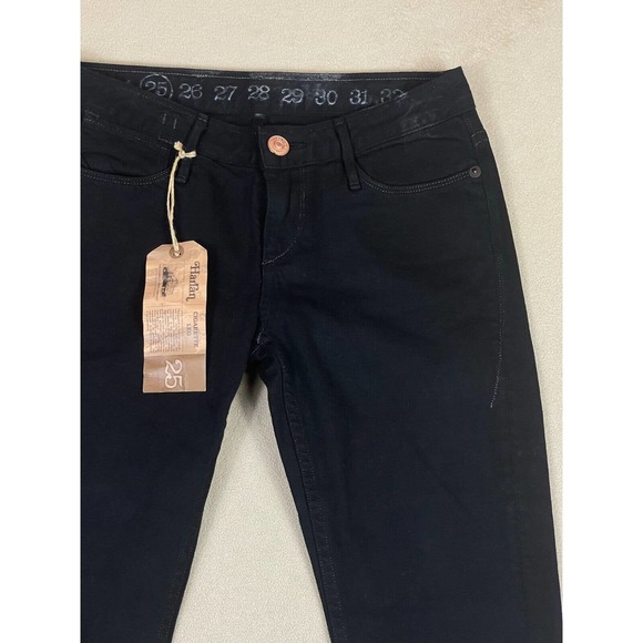 Earnest Sewn Harlan Cigarette Leg Jeans Womens 25 Black Pockets Low Rise - Picture 6 of 16